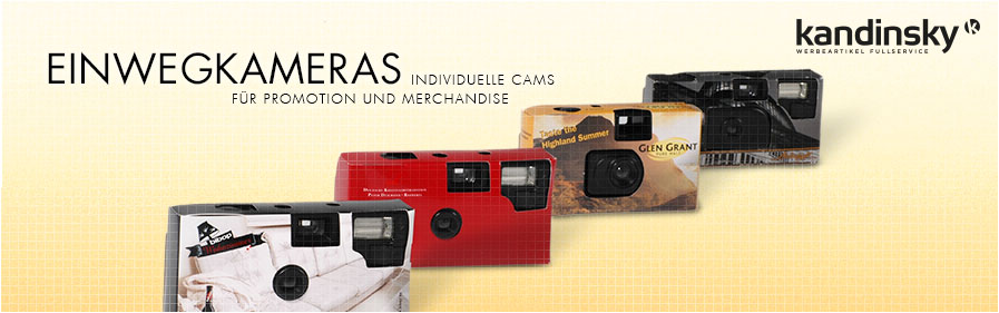 Promocams – Individuelle Einwegkameras aus Papier oder Kunststoff als Werbeartikel von Kandinsky